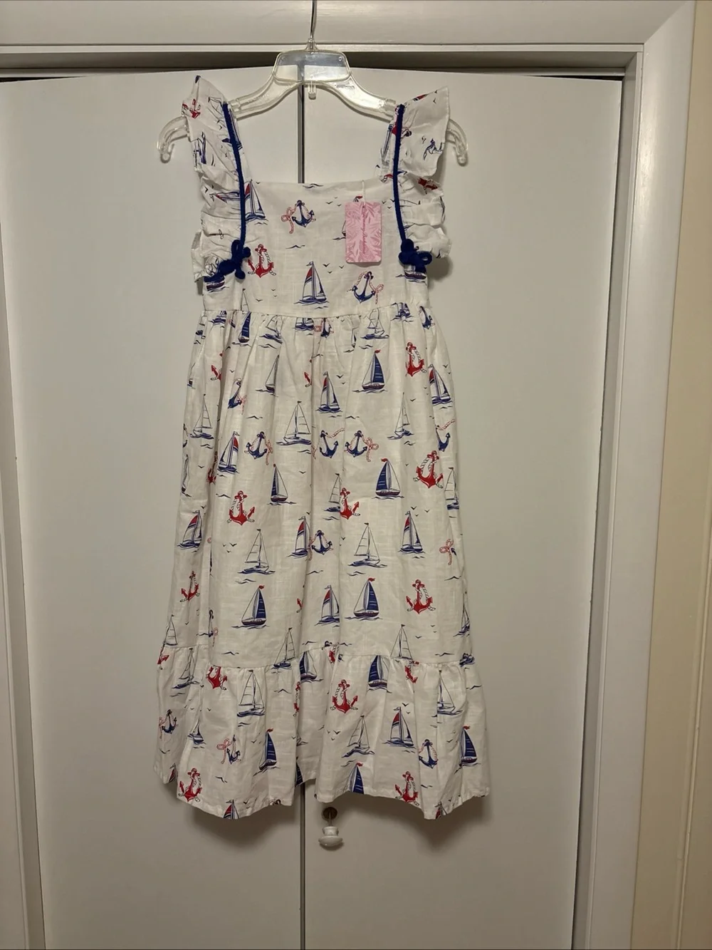 NWT Tommy Bahama Kids Girls White Nautical Stamp  Dress  Size 10
